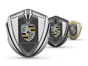 Porsche Badge Marca Auto Look Corse Finitura Lucida